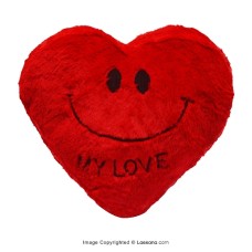 MY LOVE SMILEY FACE HEART CUSHION - RED