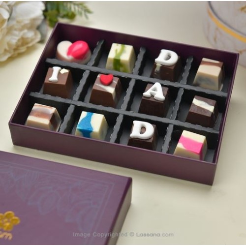 I LOVE DAD - LASSANA ASSORTED CHOCOLATES 12 PCS