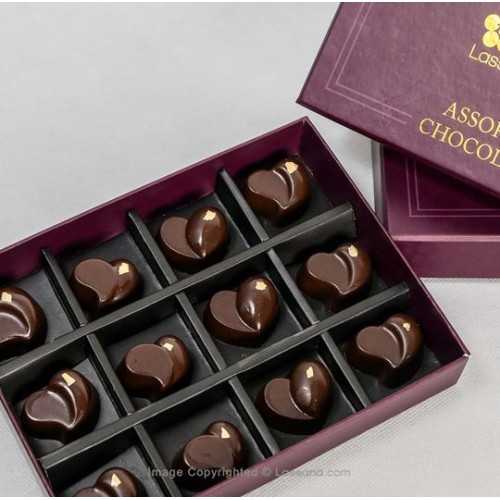 EBONY GOLD CHOCOLATE HEARTS - 12PCS