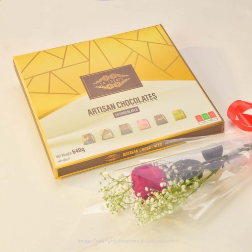 LA TREATS - ARTISAN CHOCOLATES 54PCS WITH FREE SINGLE RED ROSE