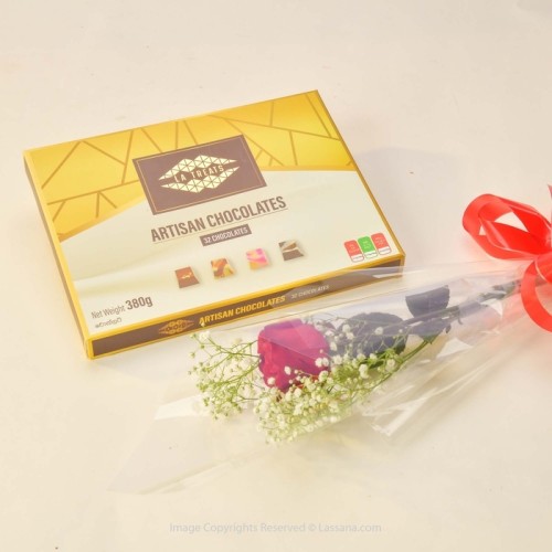 LA TREATS - ARTISAN CHOCOLATES 32PCS WITH FREE SINGLE RED ROSE