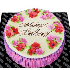 Birthday Round Ribbon Cake - 2.2 Lbs