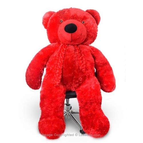 LIFE SIZE TEDDY (RED) -5 FT