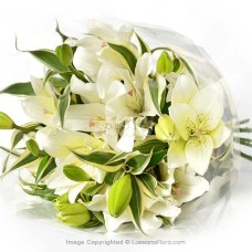 BUNCH OF WHITE LILIES (5 STEMS)