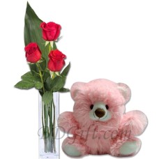 Red Roses W/ Bear