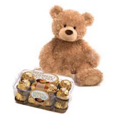 Teddy Bear With Ferrero Rocher Chocolate