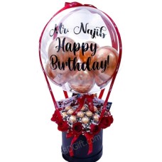 Customized balloons W/ Chocolate and Flower