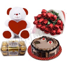 Bear W/ Cake,Chocolate,Rose