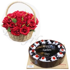 (31) Cake W/ Red Roses
