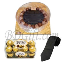 (32) Cake W/ Chocolates & Tie