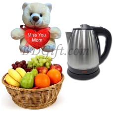 Fruit basket W/ teddy bear & Kettle