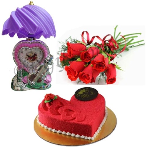 Cake W/ Flowers & Lamp