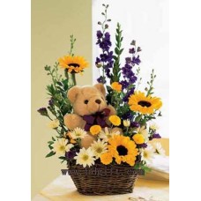(48)Flower basket W/ Bear