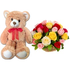 Bear W/ Flower Basket