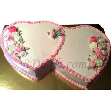 (35) Yummy Yummy- 8.8 Pounds Vanilla Double Heart Cake
