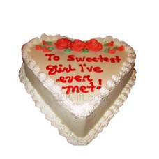 3.3 Pounds Vanilla Heart Cake