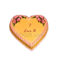 2.2 Pounds Vanilla Yellow Heart Cake
