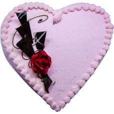 (008) 2.2 Pounds Vanilla Heart Cake