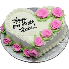 (26) 3.3 Pounds Vanilla Heart Cake