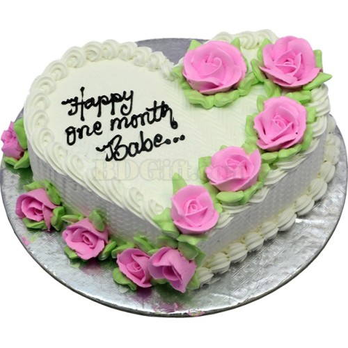 (26) 3.3 Pounds Vanilla Heart Cake