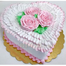 (28) 3.3 Pounds Vanilla Heart Cake