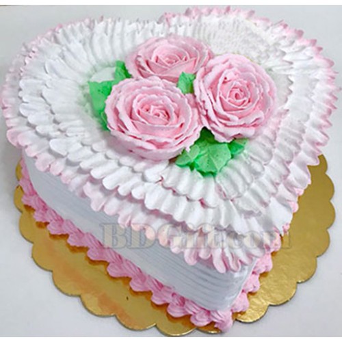 (28) 3.3 Pounds Vanilla Heart Cake