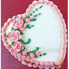 (27) 3.3 Pounds Vanilla Heart Cake