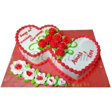 6.6 Pounds Vanilla Double Heart Cake