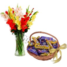 Chocolate basket W/ Flowers
