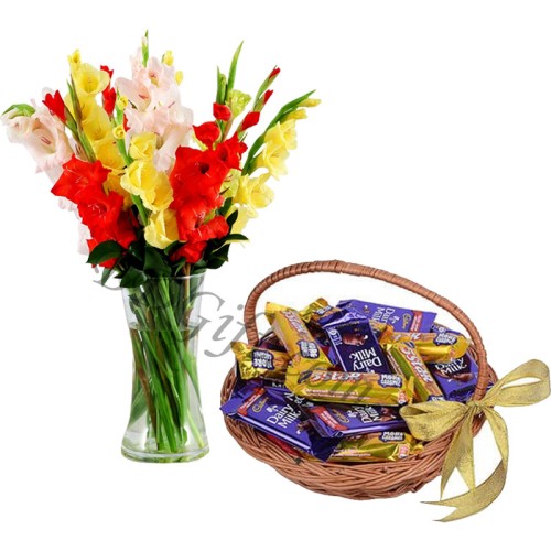 Chocolate basket W/ Flowers