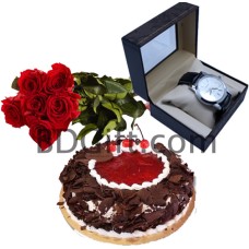 (02) Cake W/ Watch & Roses