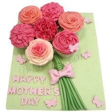 Mixed flower cup cake for mom