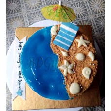 2 Pounds sea beach theme cake