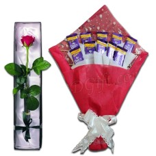 (34) Dairy milk Chocolate Bouquet W/ Red Rose