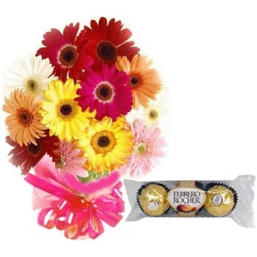 Gerbera W/ Ferrero Rocher Chocolate