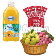 Fruit basket W/ Juice & Chocolate