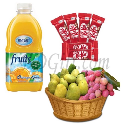 Fruit basket W/ Juice & Chocolate