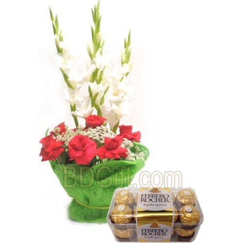 Mixed flower W/ Ferrero Rocher Chocolate
