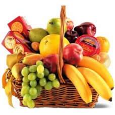 Fruit Basket W/ chocolate, Crackers & Cheese
