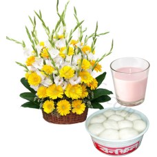 Flowers W/ sweets & candle