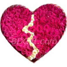 (13) Broken Heart Shaped Roses W/101 Roses