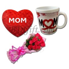 Red Rose W/ Pillow & Mug