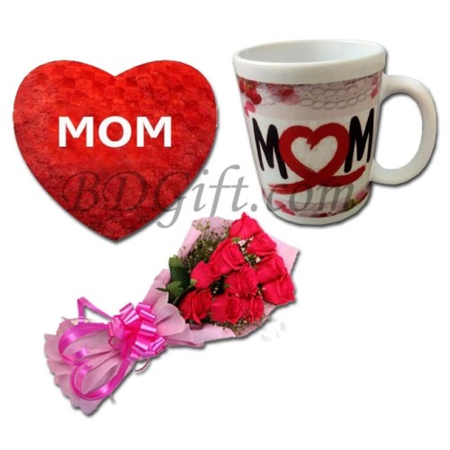 Red Rose W/ Pillow & Mug