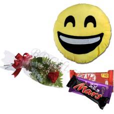 Pillow W/ Rose & Chocolates