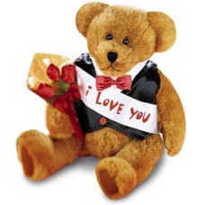 Customizable Message Bear W/ Roses