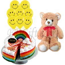 (38) Teddy Bear W/ Cake & Balloon