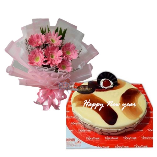 Marble Cake with Gerbera Bouquet