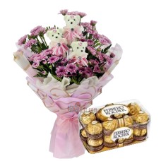Choco,Teddy & Purple Bloom Surprise