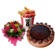 Cake & Floral Chicken Combo