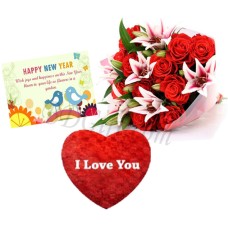 Flowers W/ pillow & card